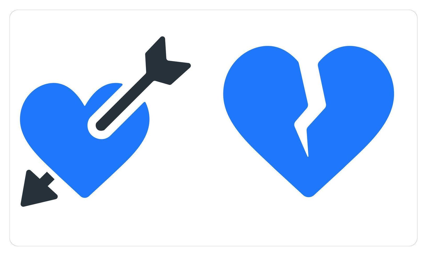 Falling In Love Heart Break in blue color vector