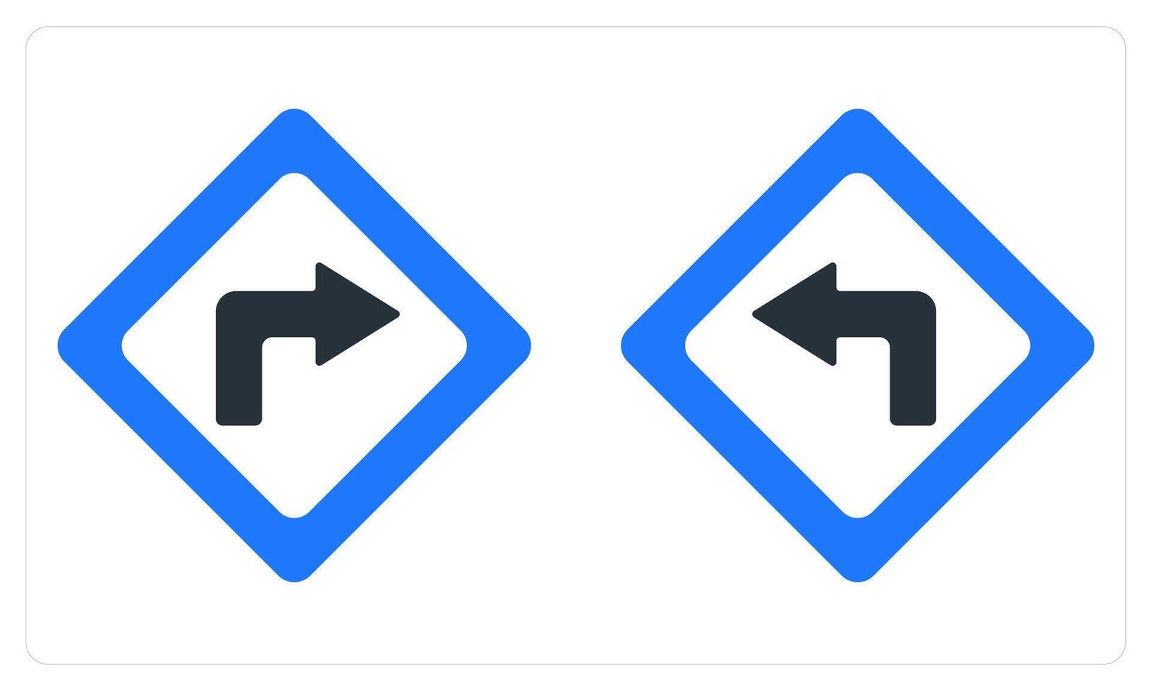 Right Direction Left Direction in blue color vector
