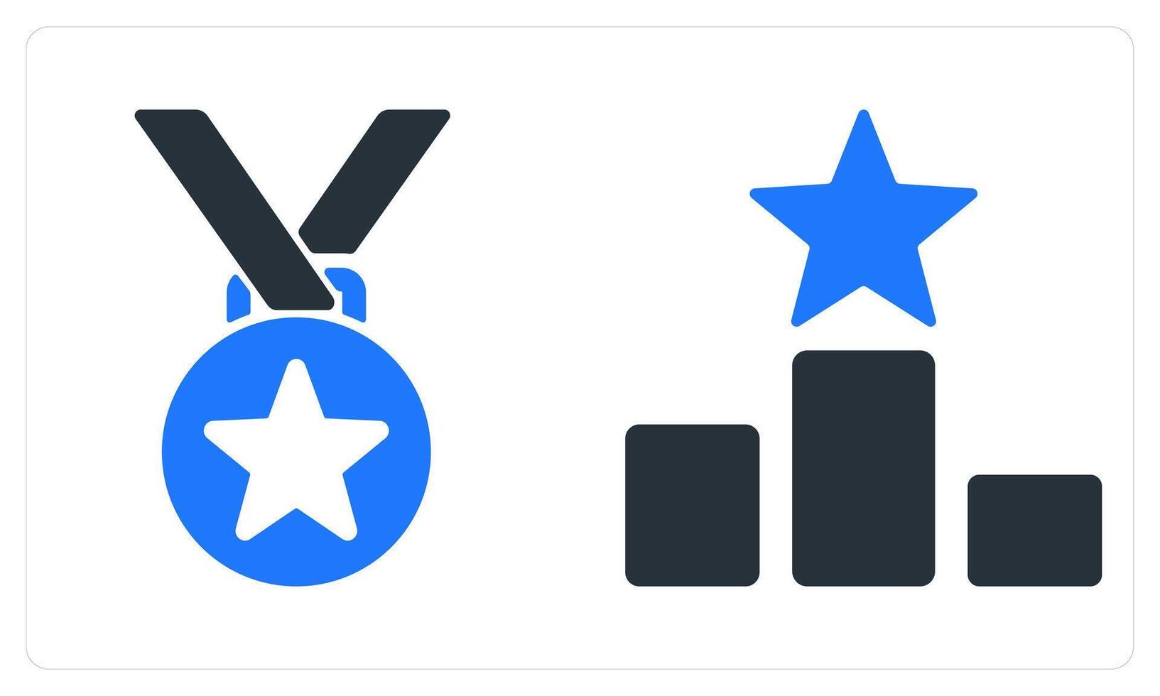 Medal and Win in blue color vector