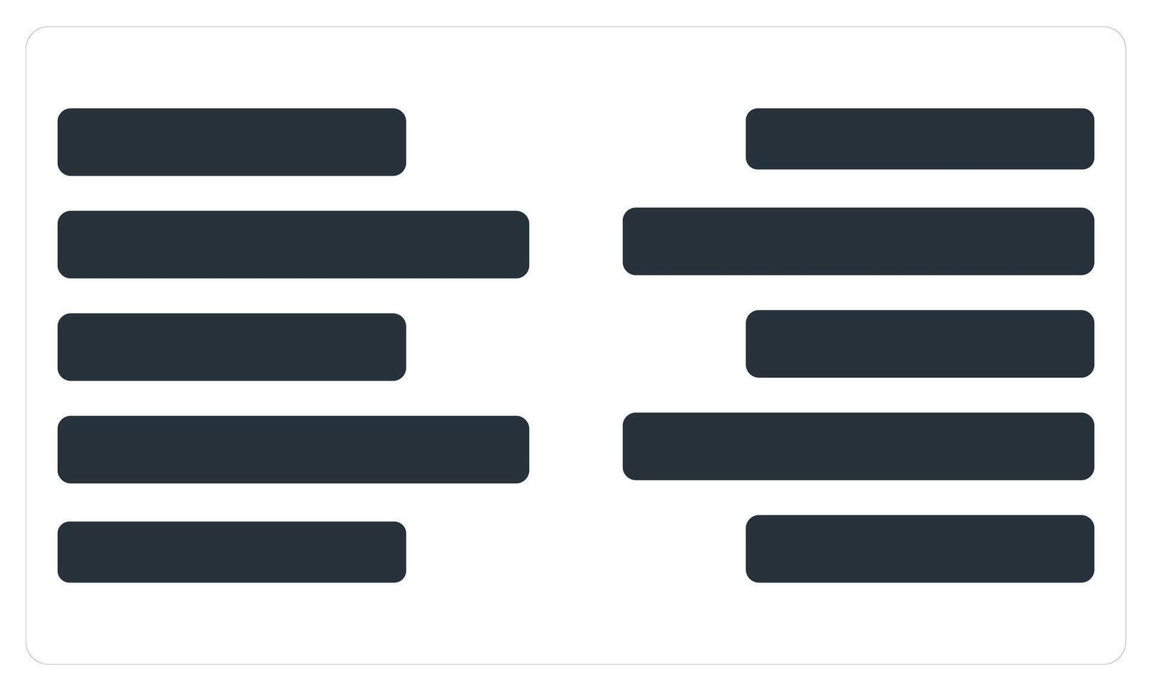 Left Alignmene and Right Alignment in blue color vector