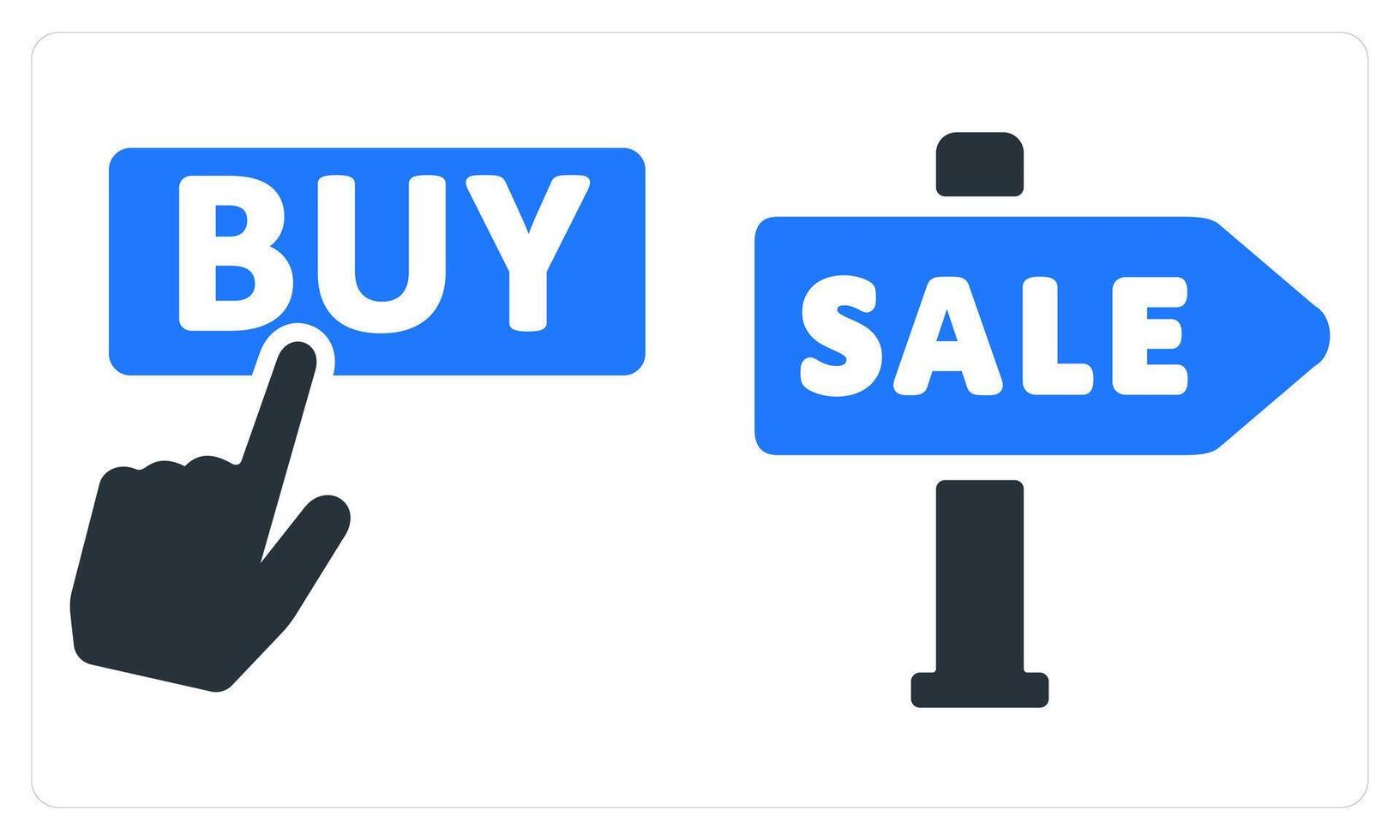 Buy and Sale in blue color vector