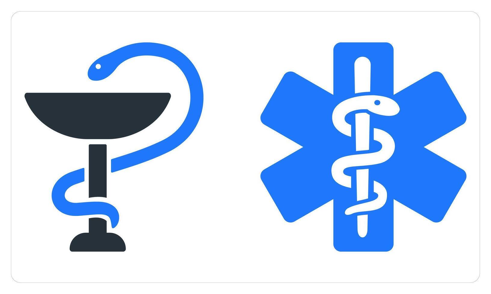 Asclepious and Caduceus in blue color vector