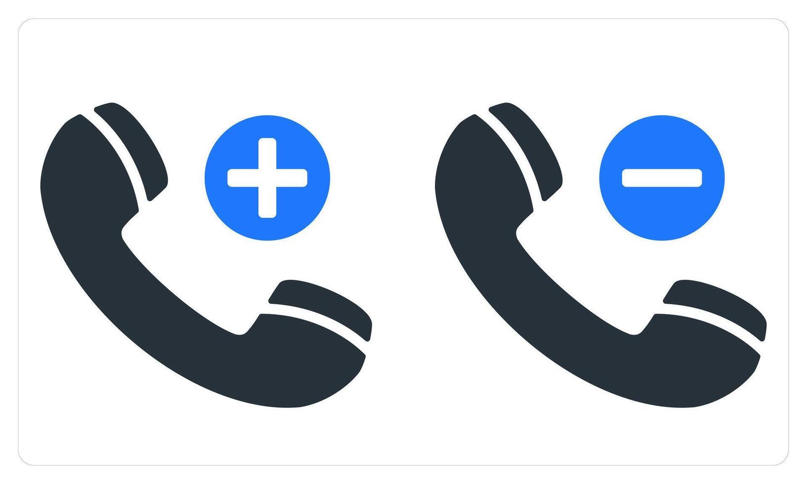 Add Call and Remove Call in blue color vector