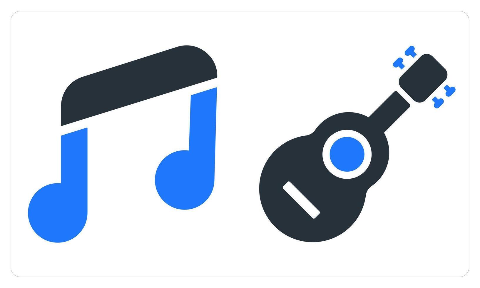 Music and Guitar in blue color vector