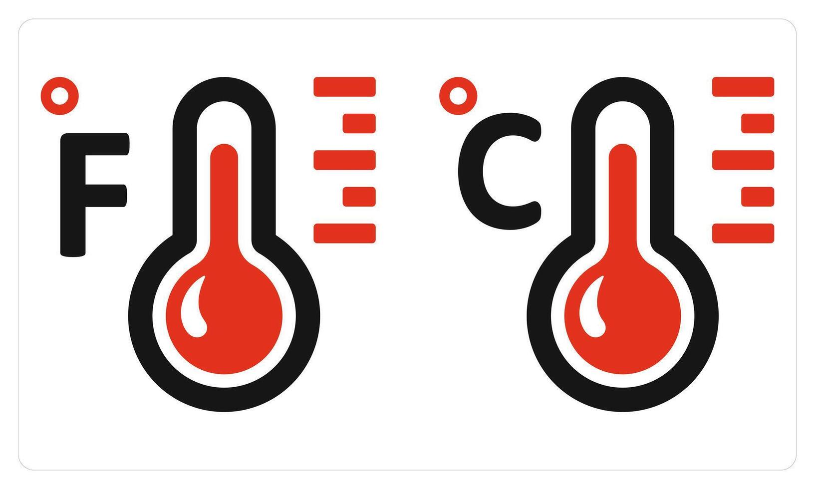 Fahrenheit and Celsius in red color vector