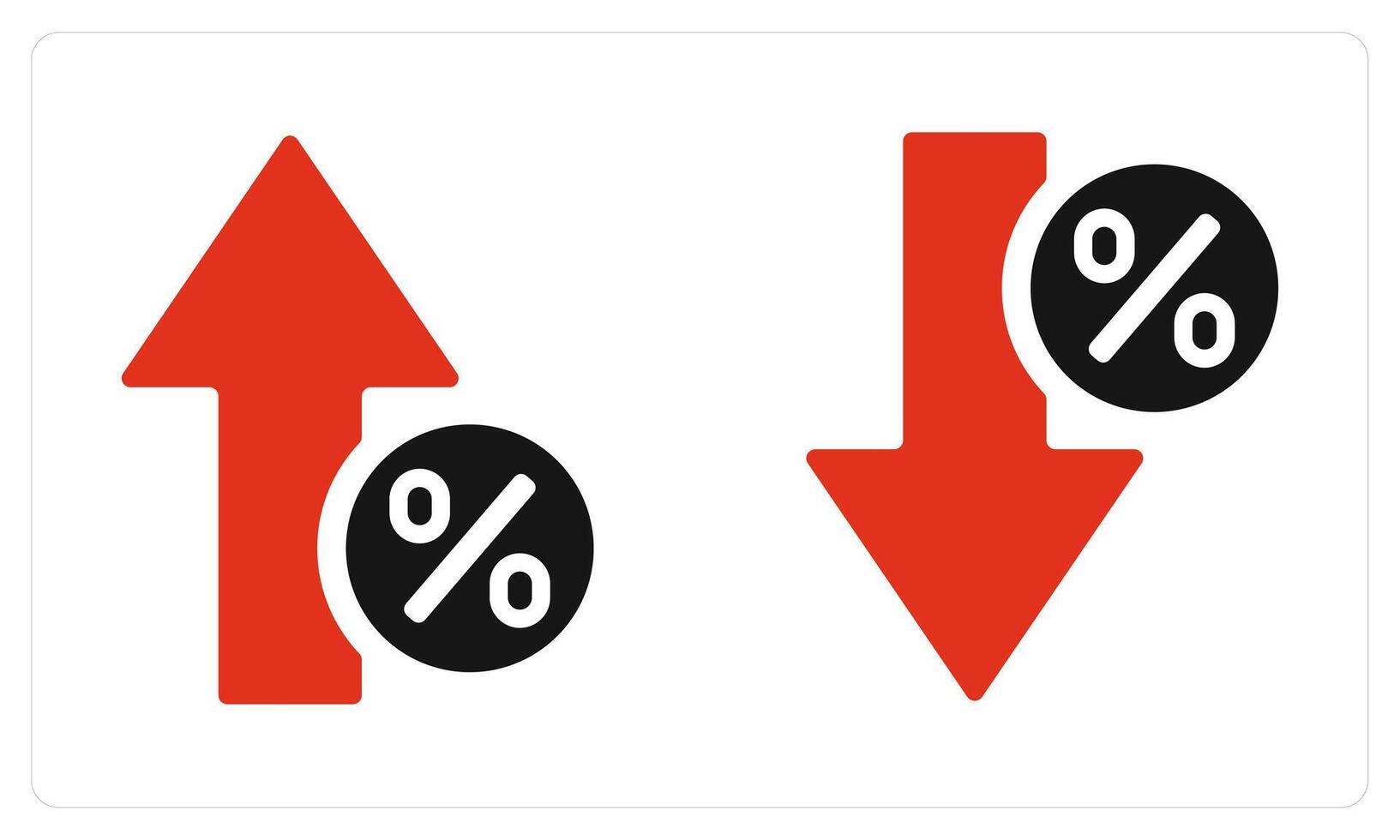 Interest Rate Up Interest Rate Down in red color vector