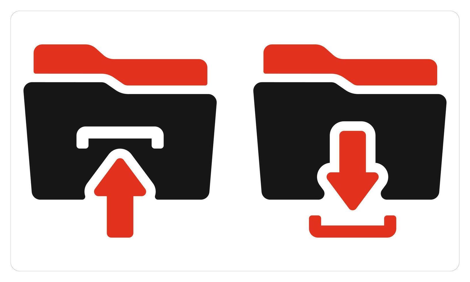 Folder Upload Folder Download in red color vector
