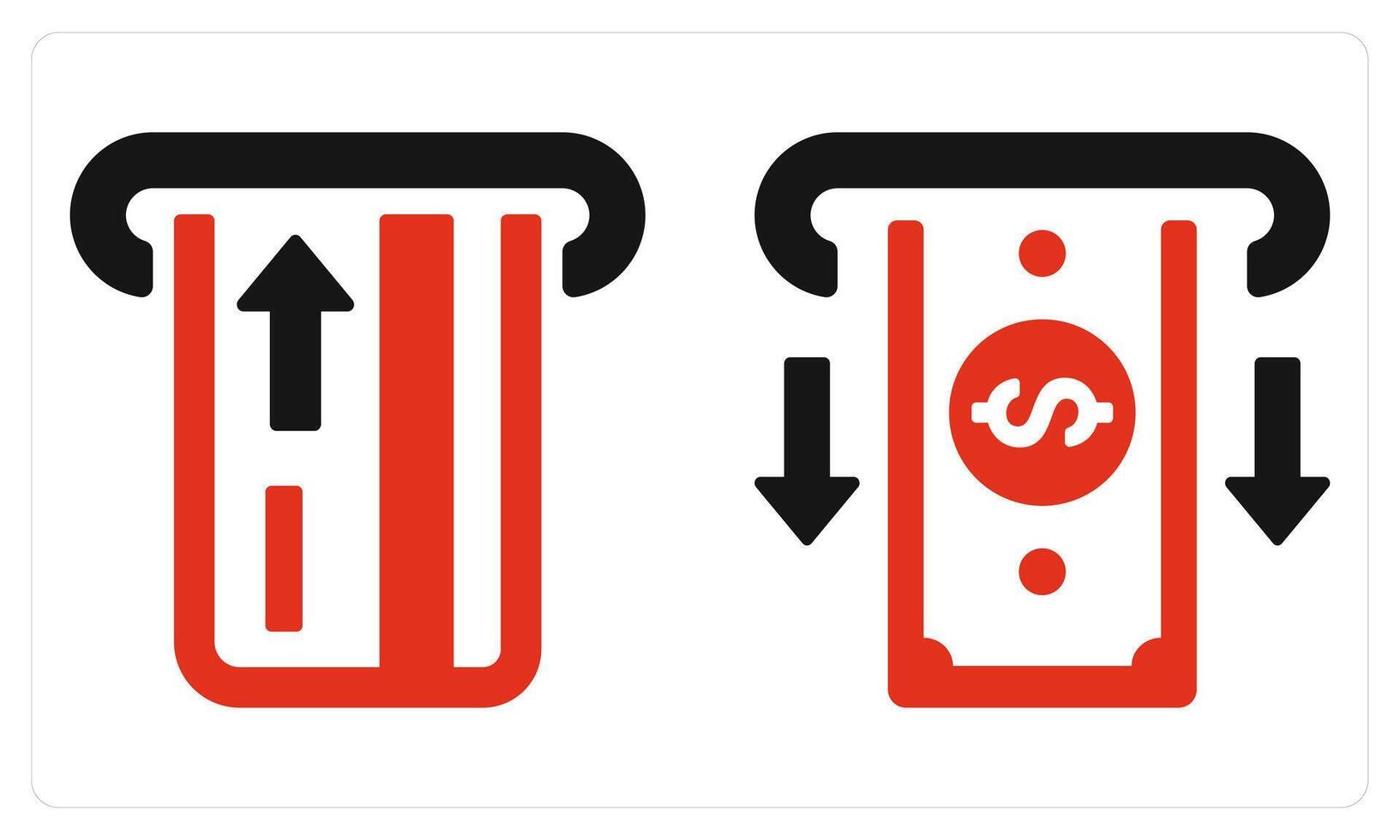 Insert Card Withdraw Money in red color vector