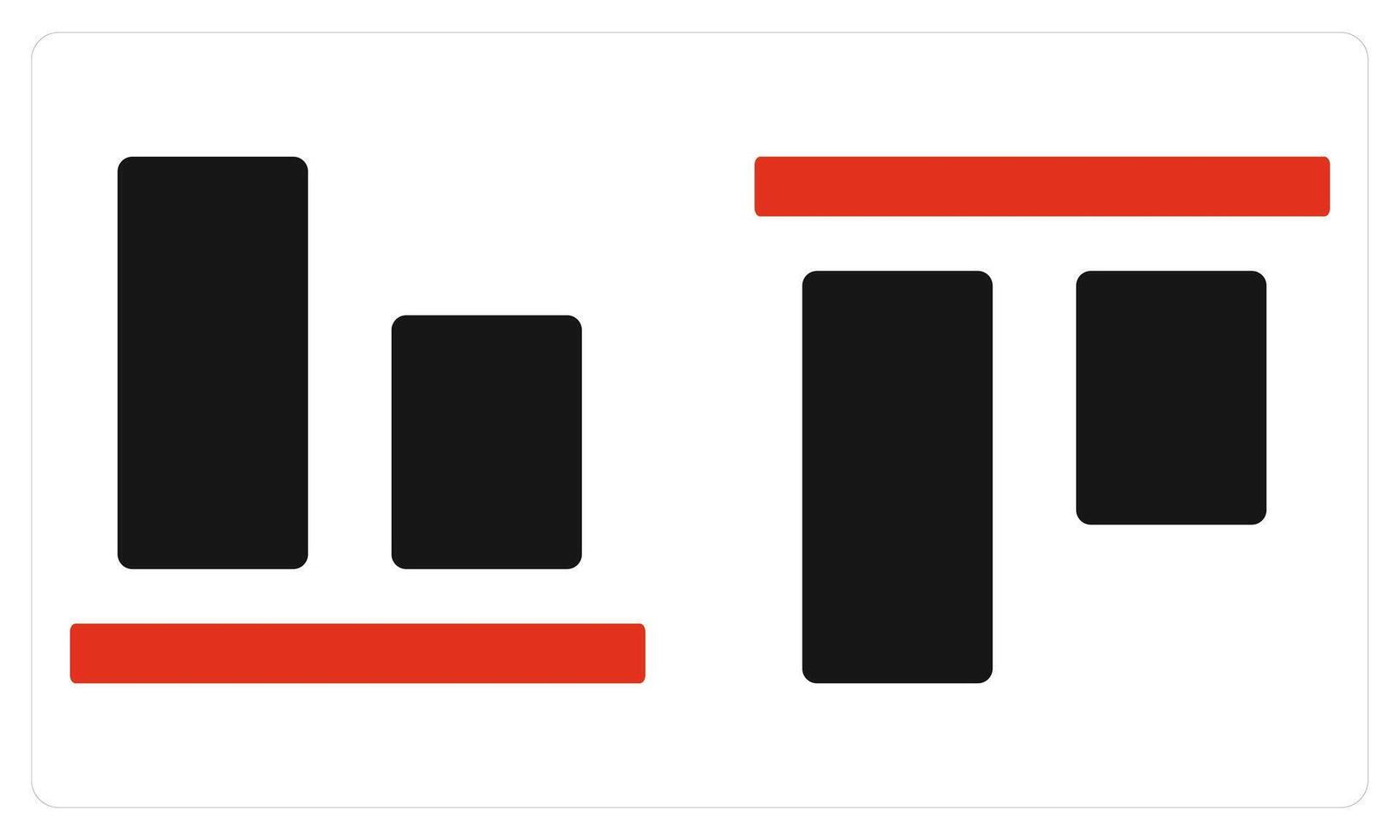 Top Align Bottom Align in red color vector