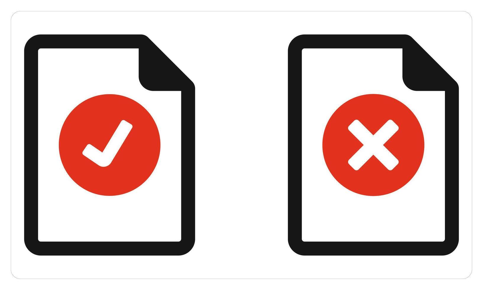Right File Wrong File in red color vector