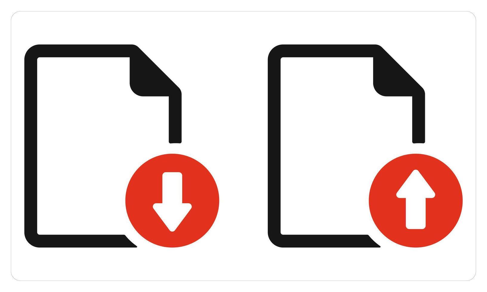Download File Upload File in red color vector