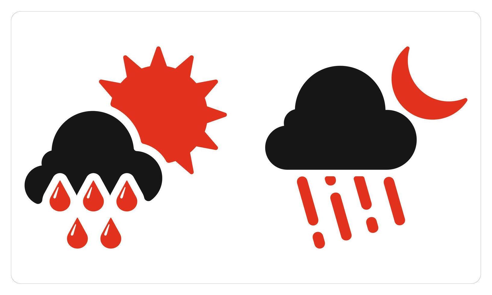 Night Rain Day Rain in red color vector