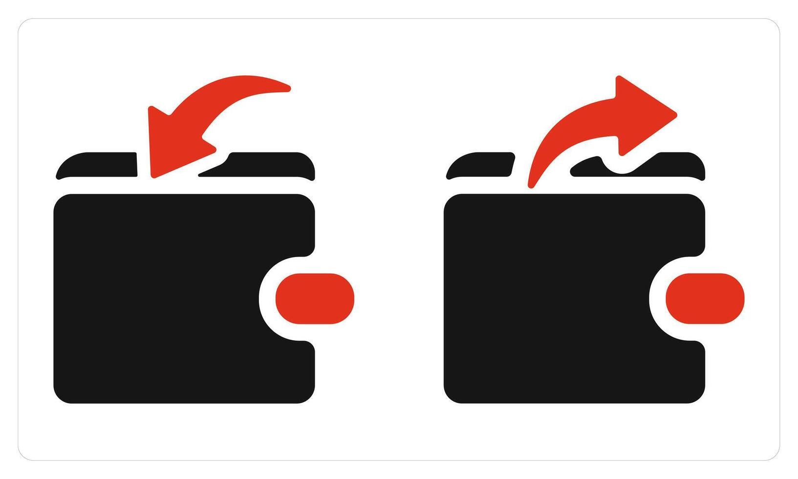 Income and Expense in red color vector