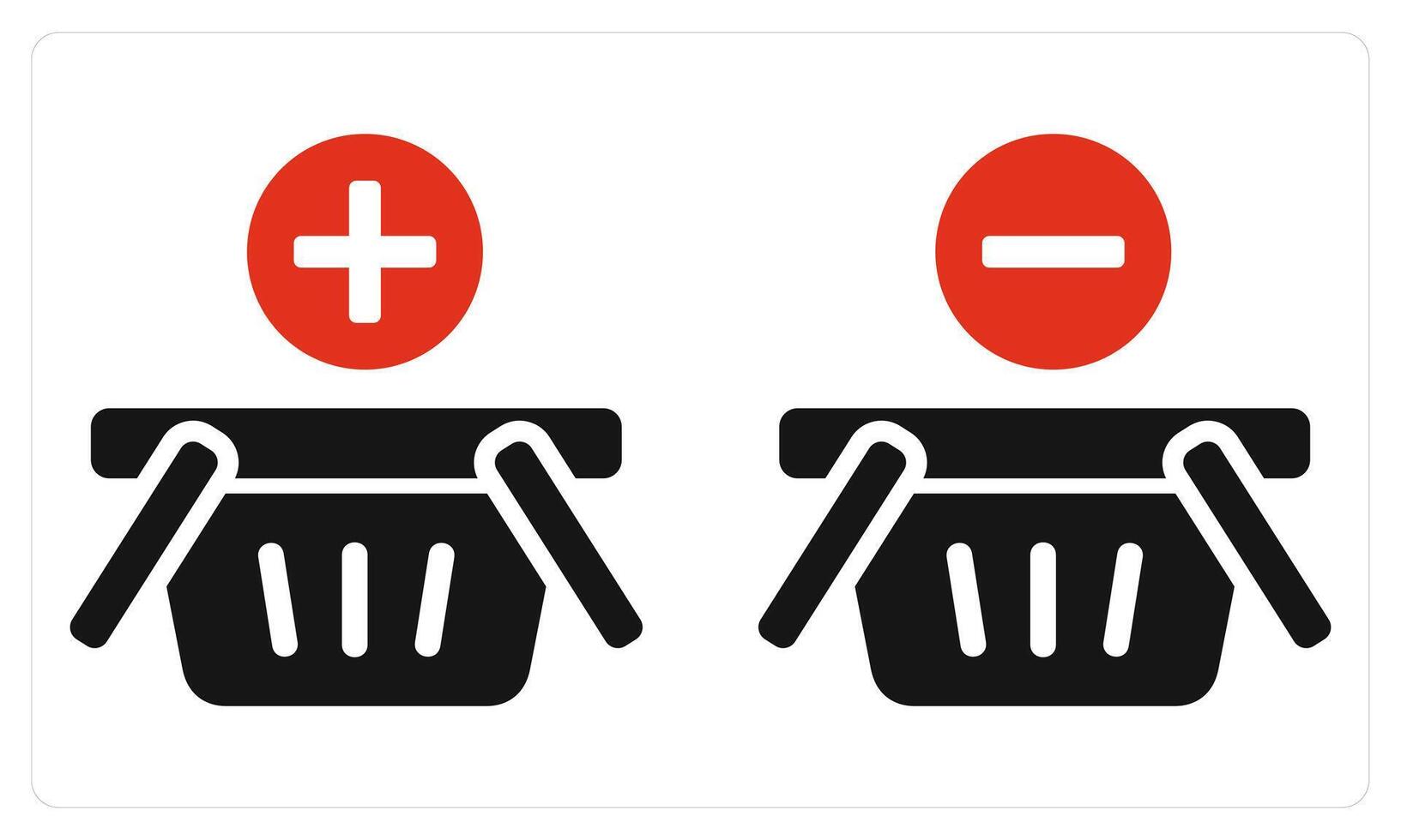 Add Basket Remove Basket in red color vector