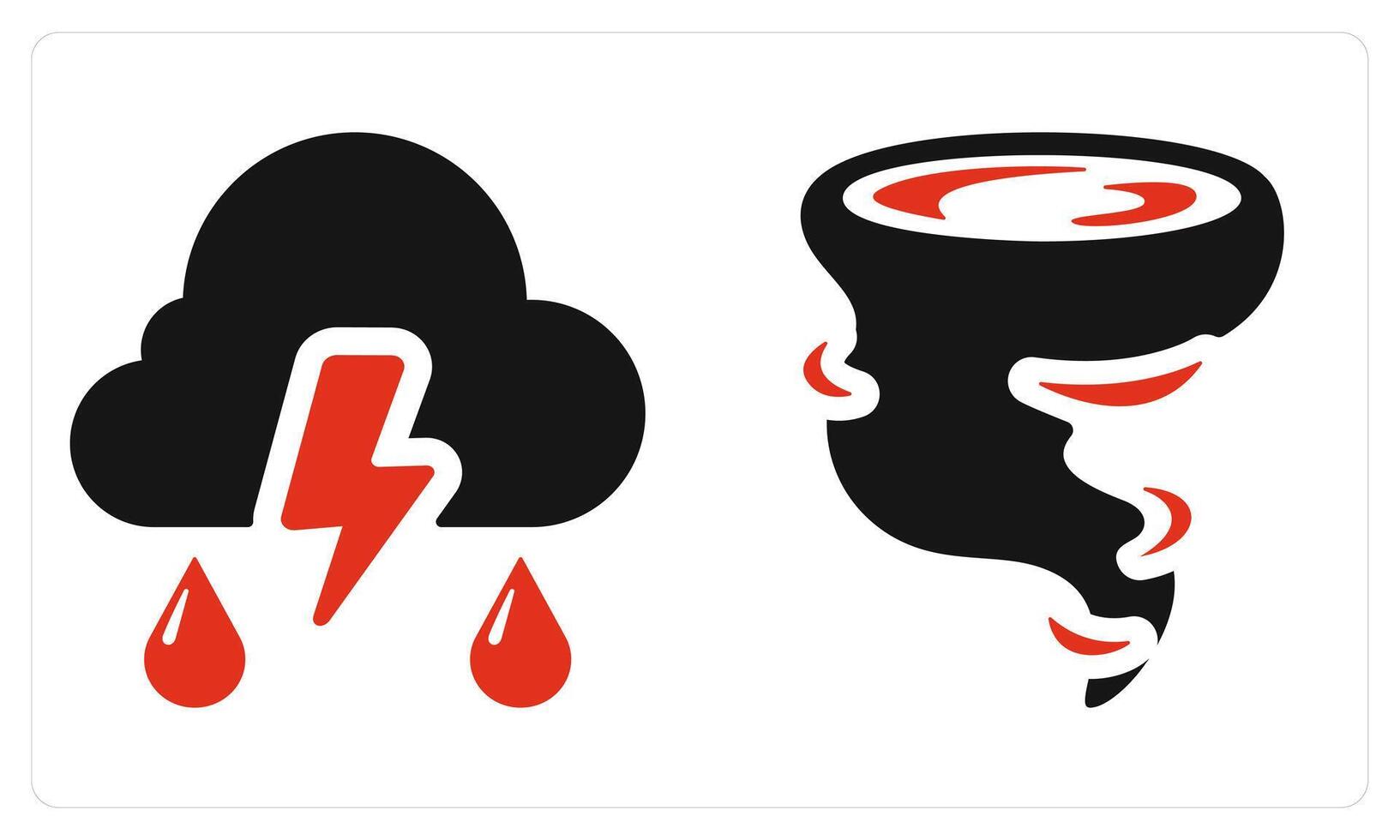 Thunderstorm and Hurricane in red color vector