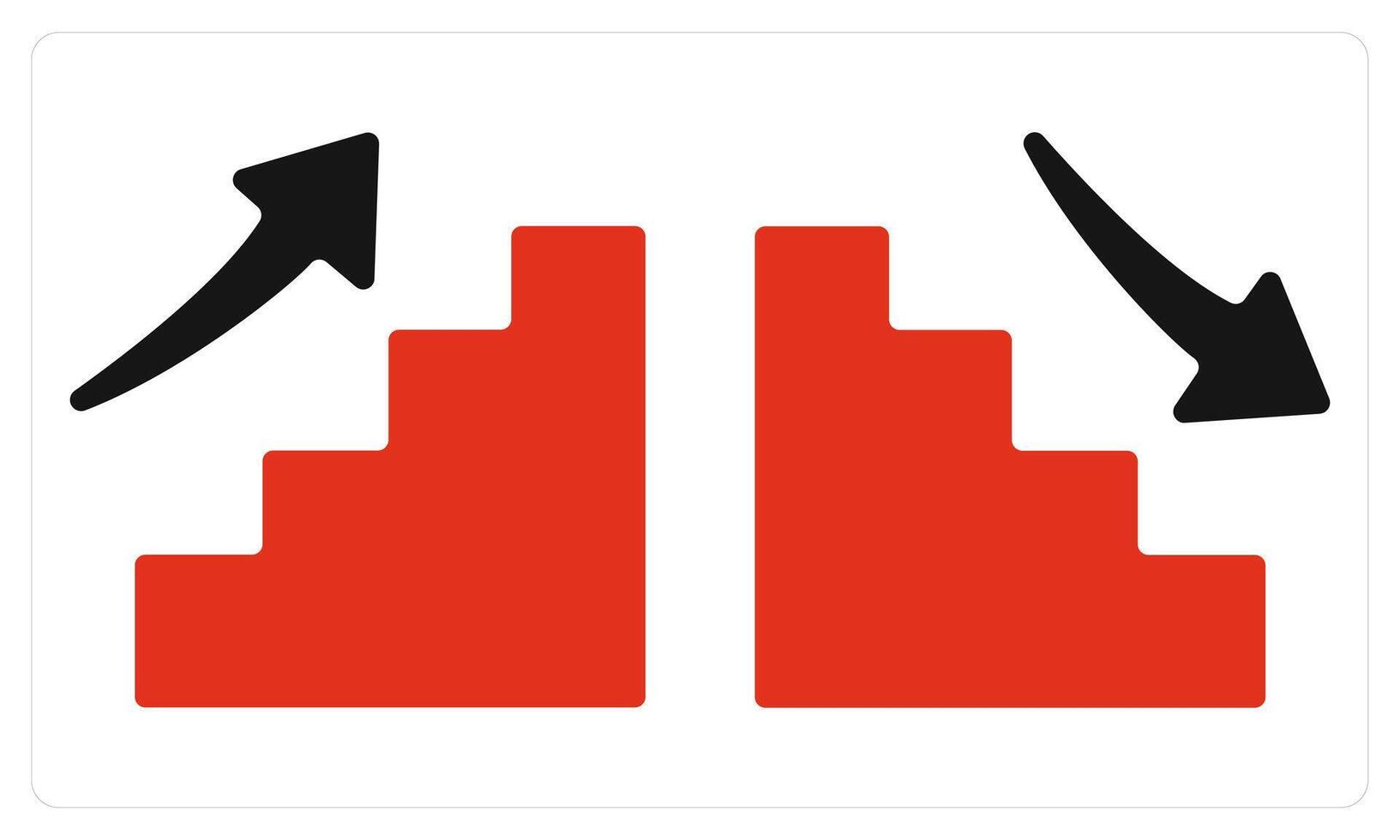 Increase and Decrease in red color vector