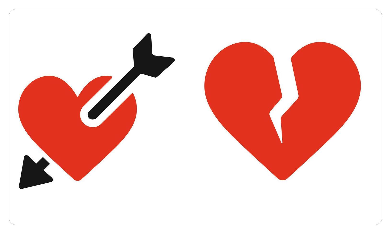 Falling In Love Heart Break in red color vector