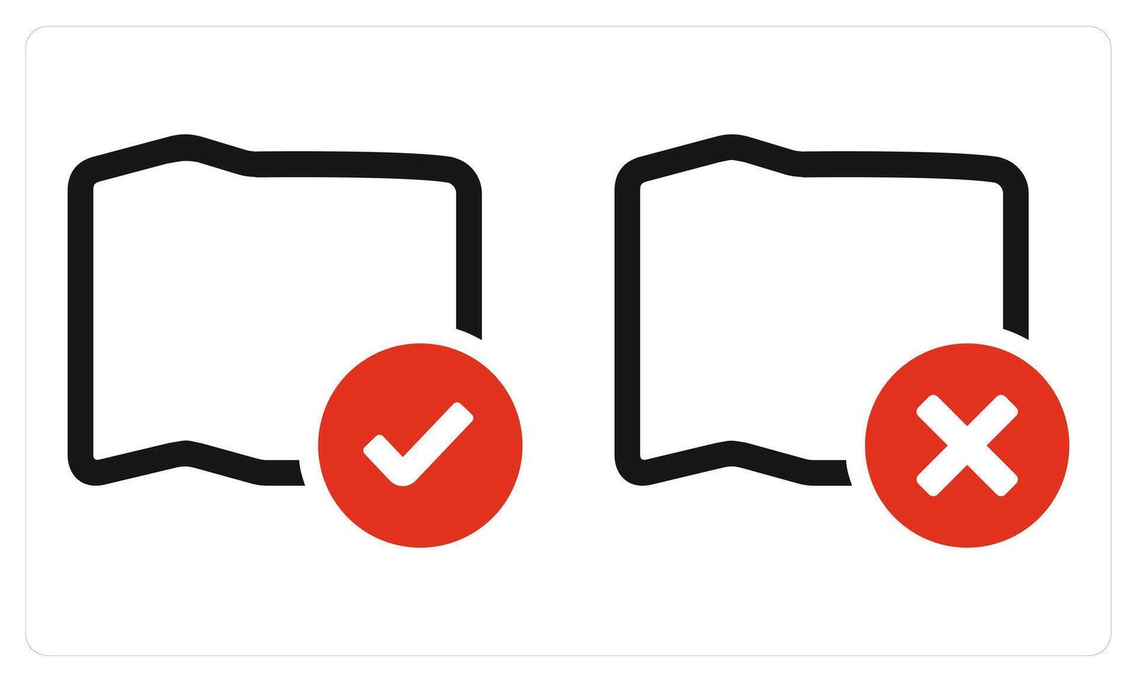 Right Map and Wrong Map in red color vector