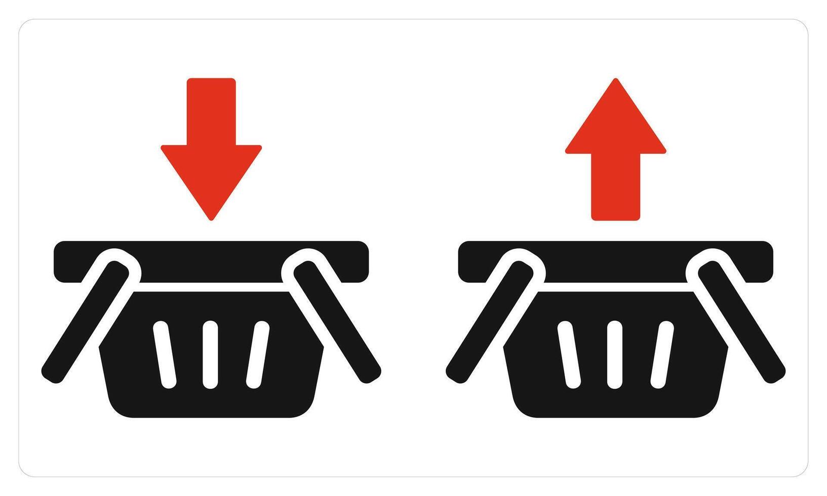 Download Basket Upload Basket in red color vector