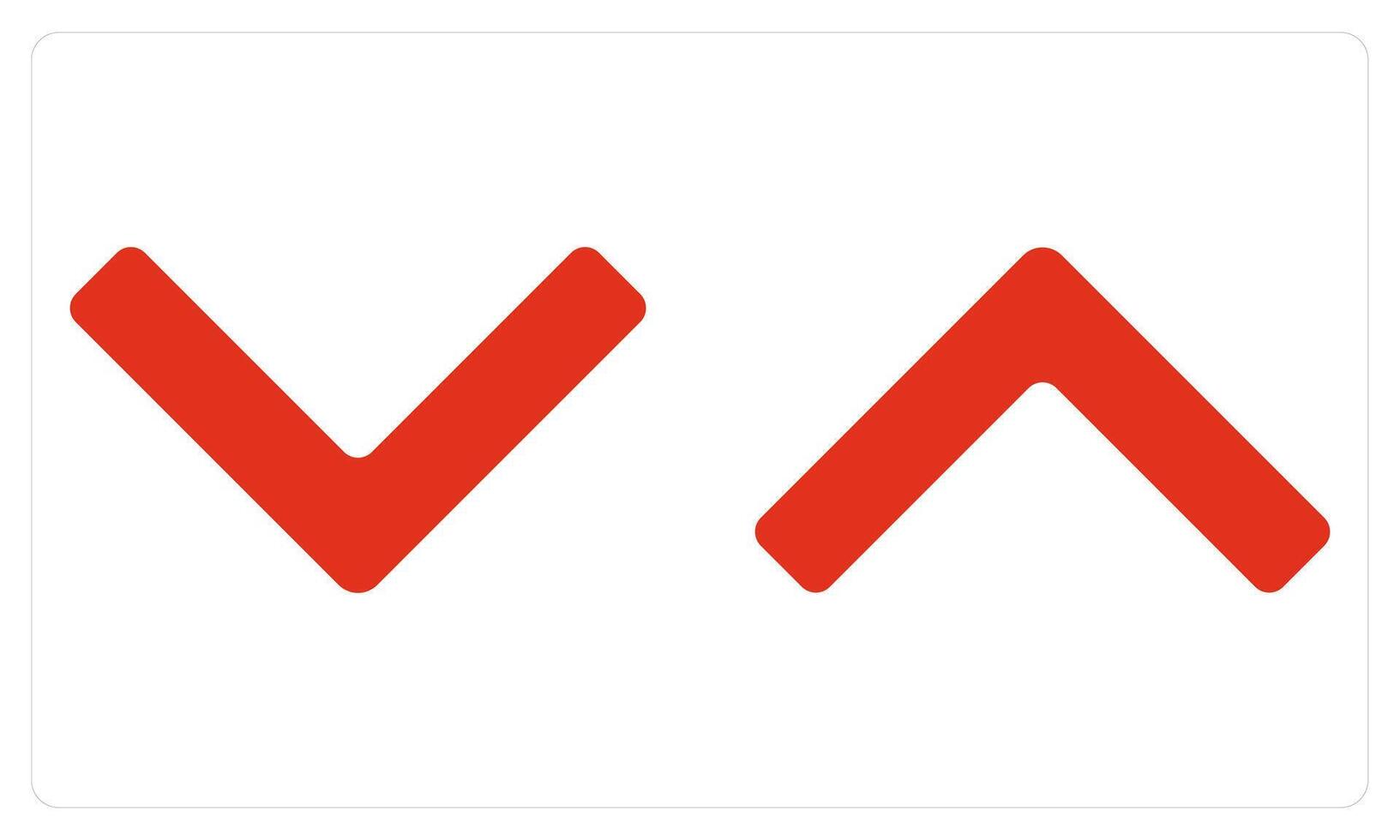 Up and Down in red color vector
