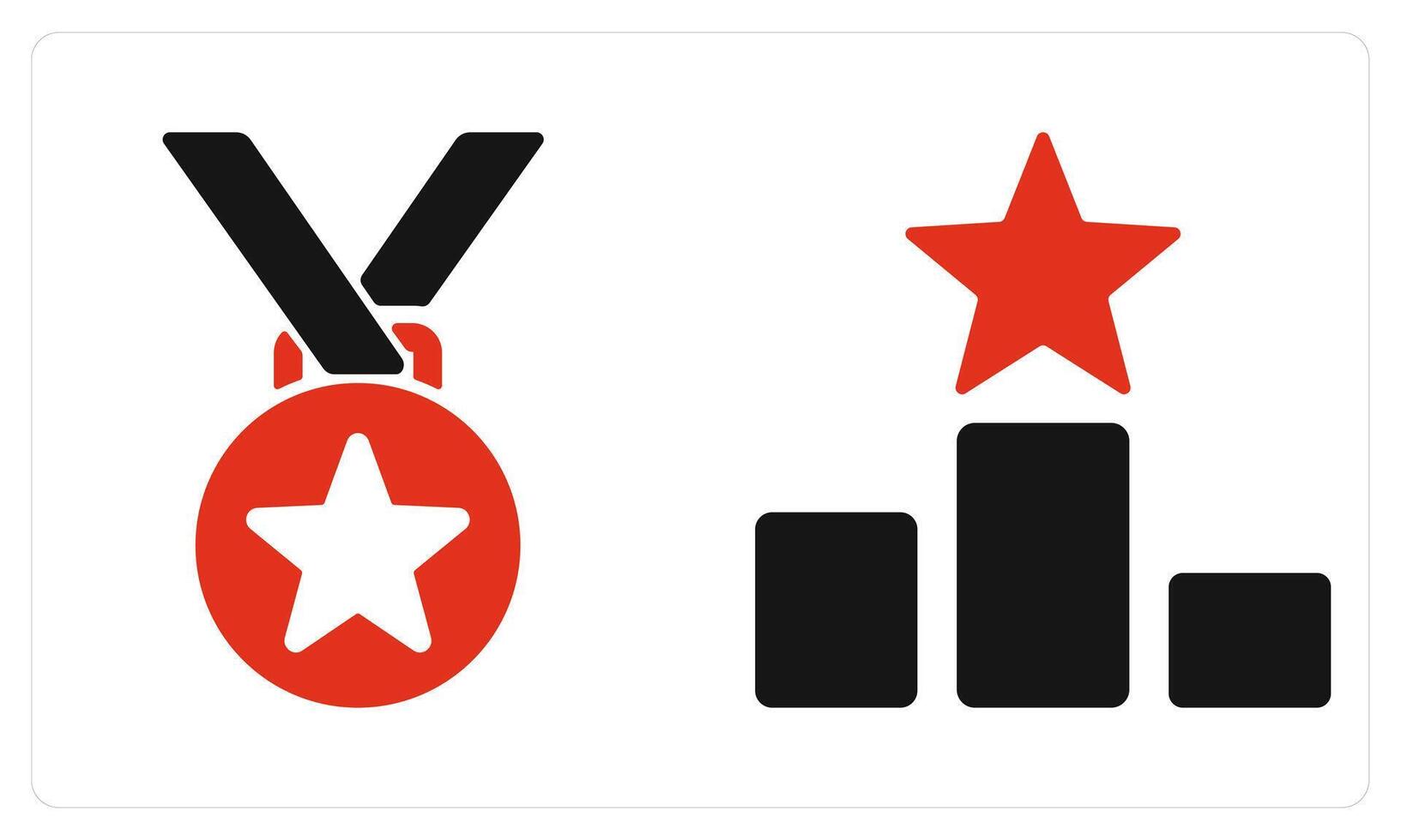 Medal and Win in red color vector