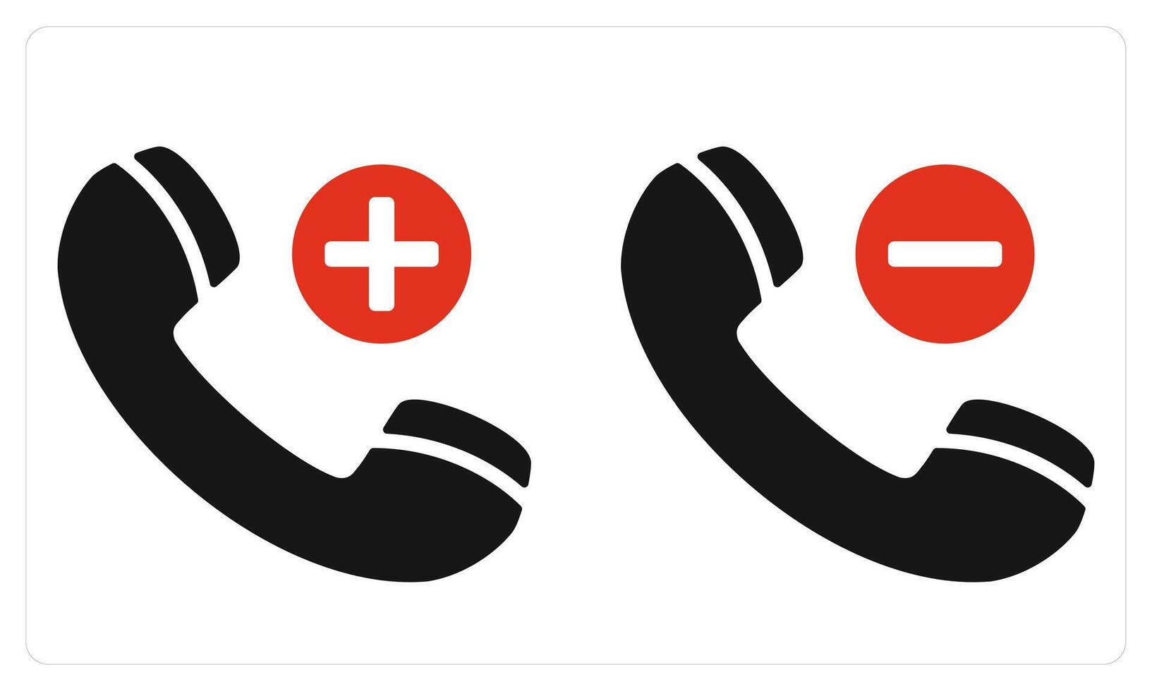 Add Call and Remove Call in red color vector