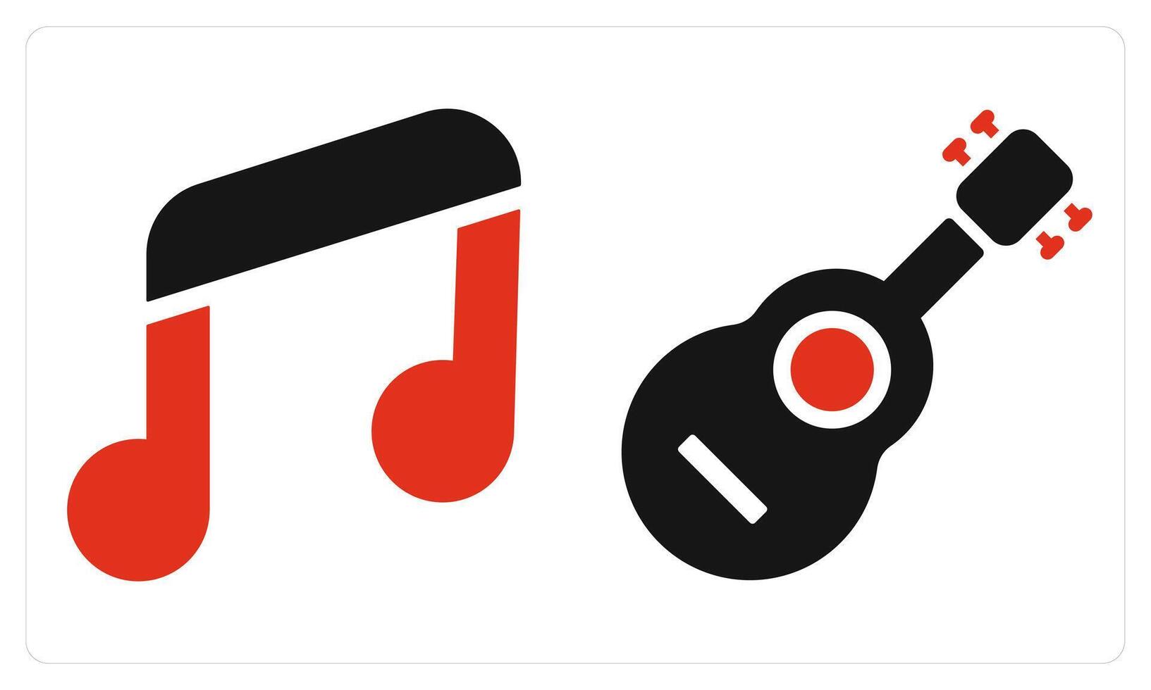 Music and Guitar in red color vector