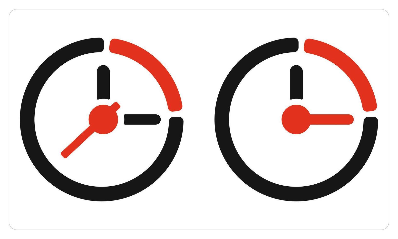 Clock and Time in red color vector