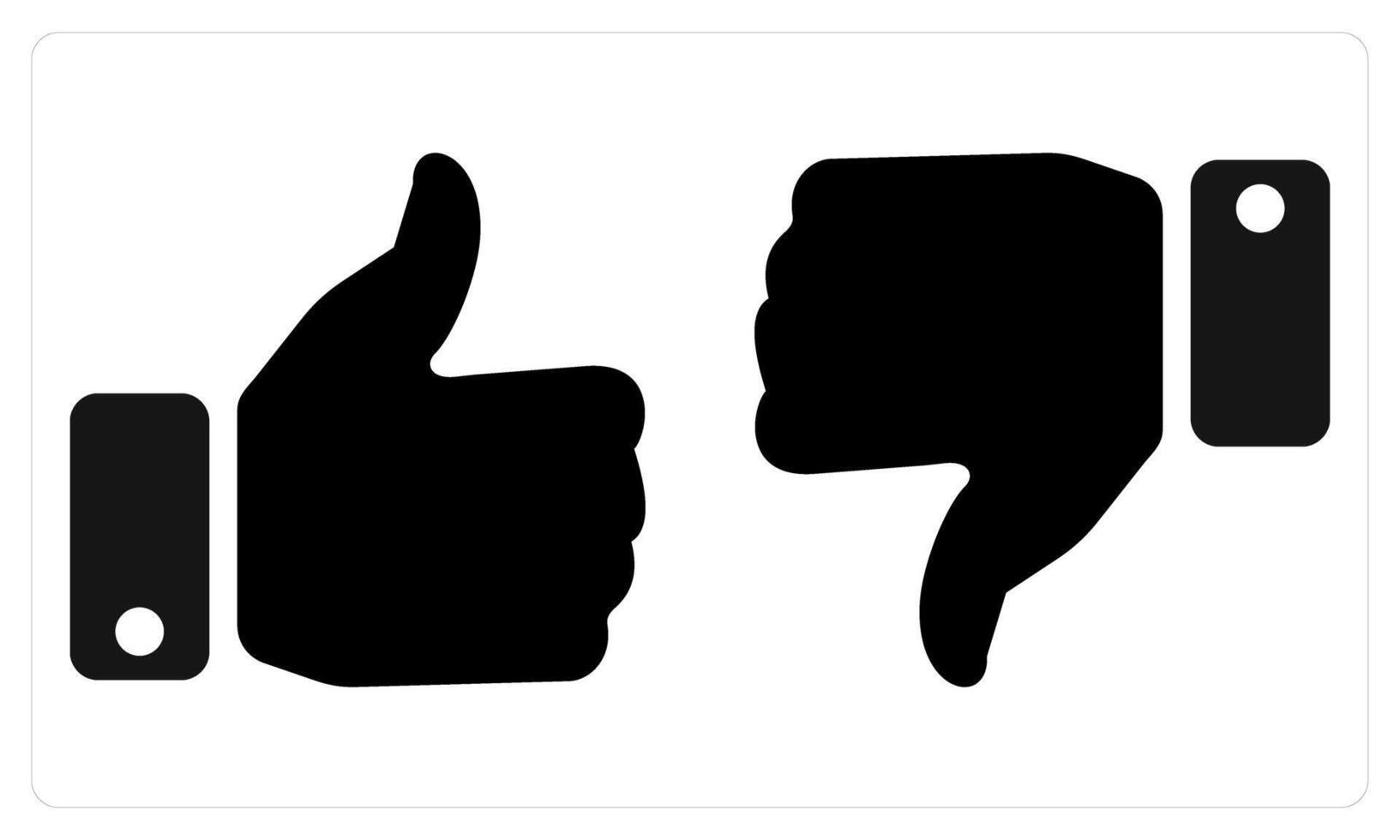 Like and Dislike in black color vector