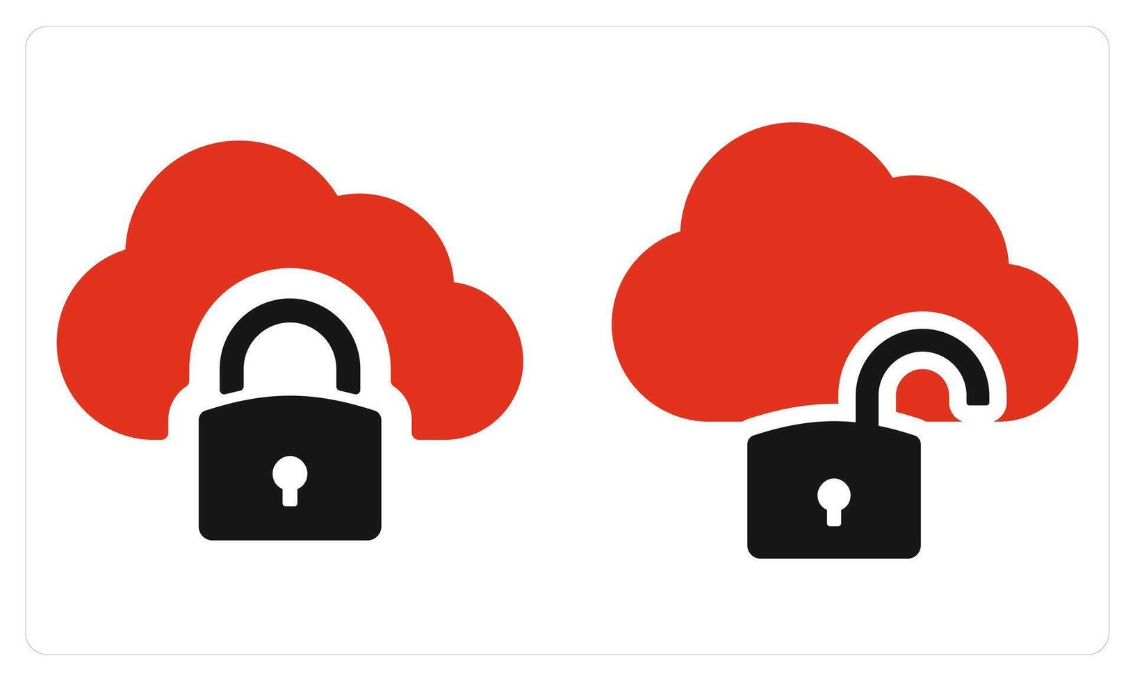 Cloud Password Cloud Password Reset in red color vector