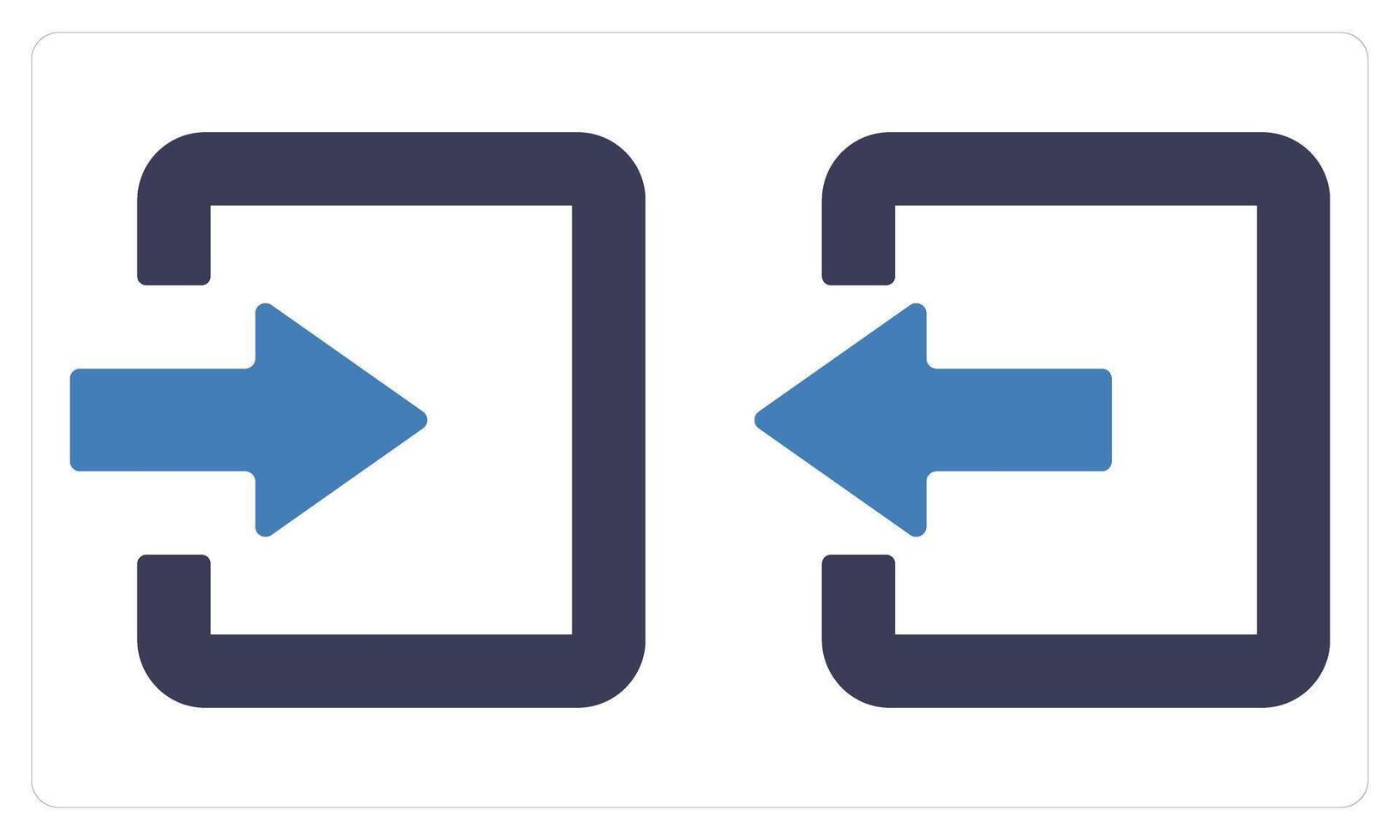 Login and Logout in blue color vector