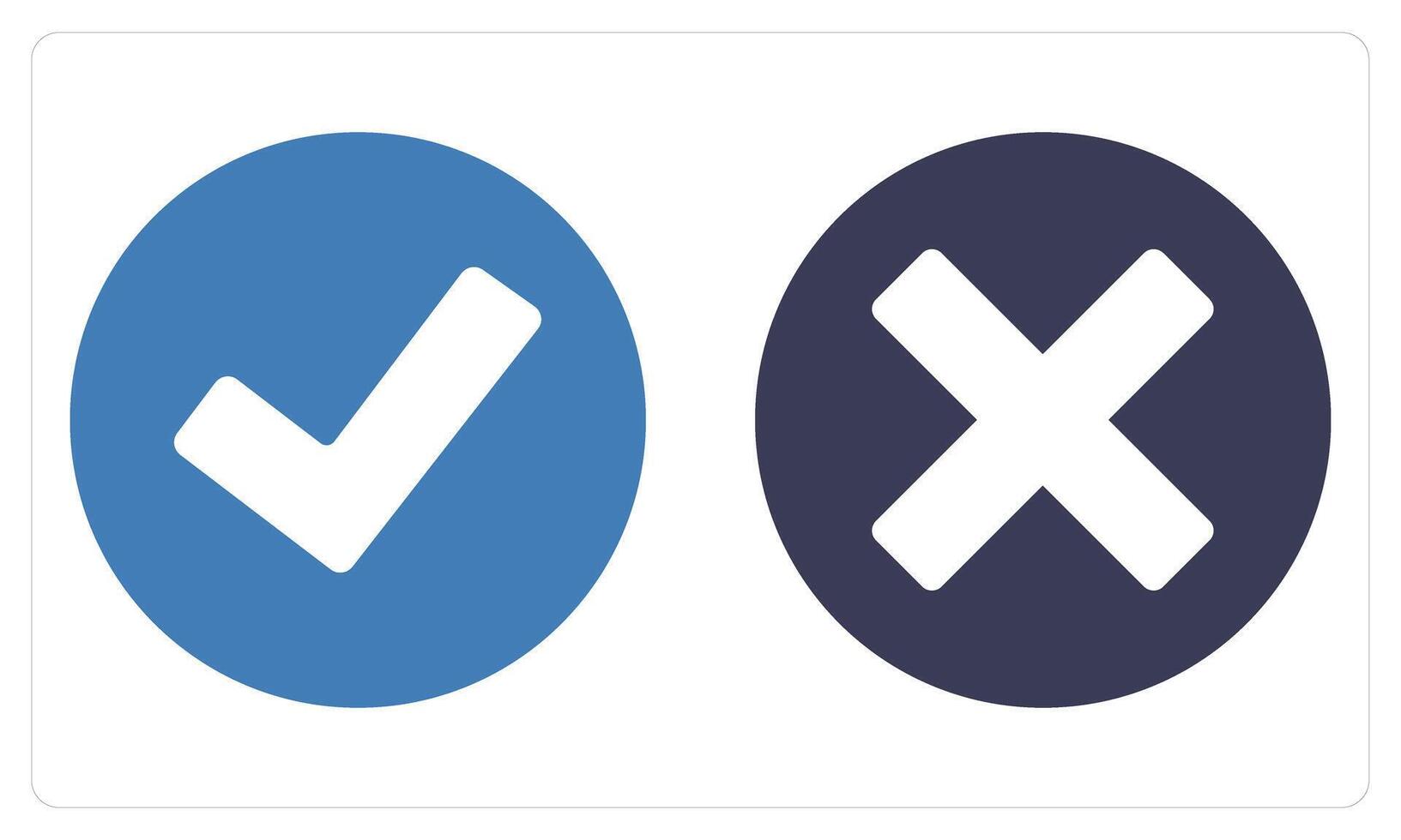 Right Wrong in blue color vector