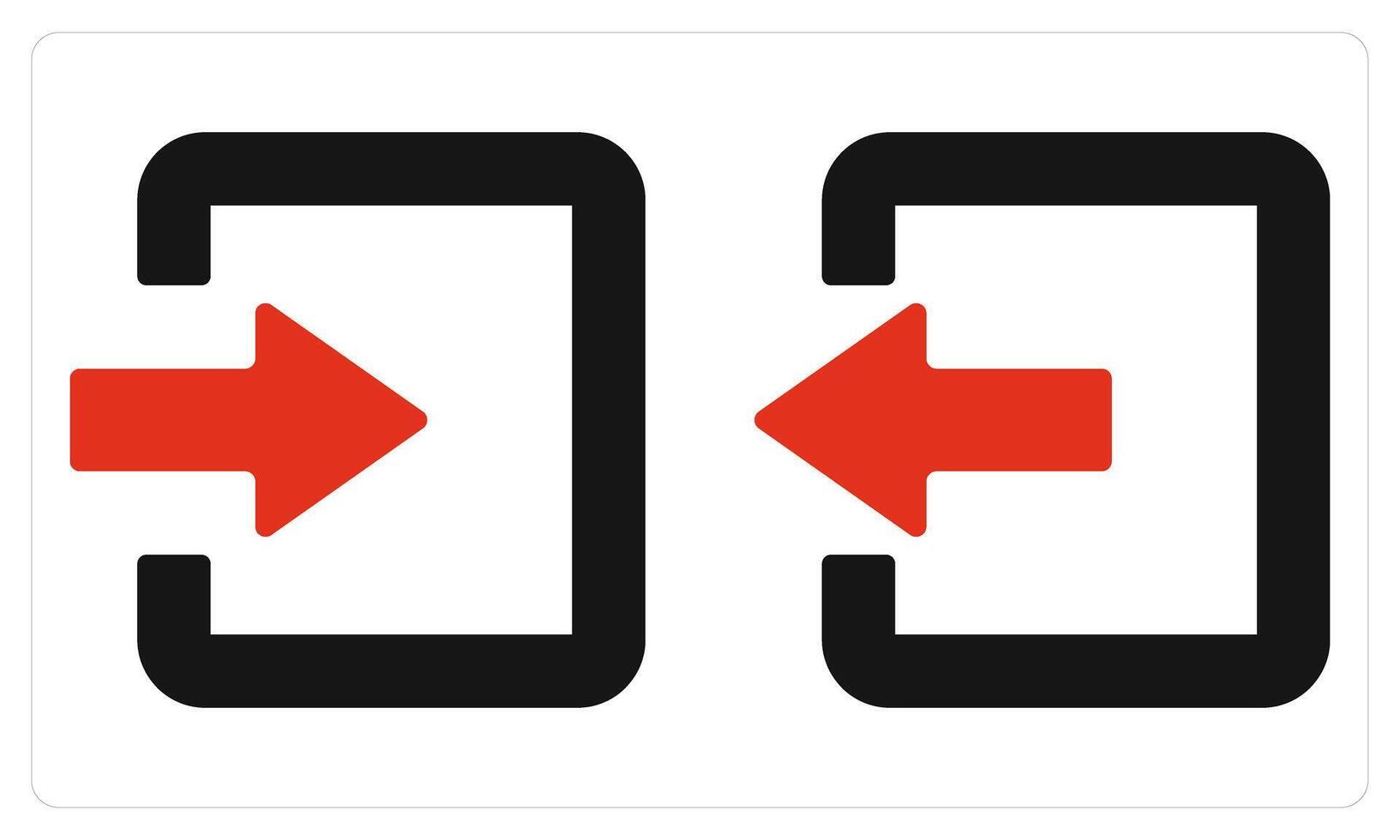 Login and Logout in red color vector