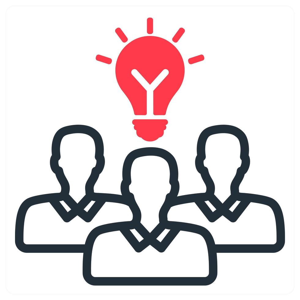 teamwork solution icon in red color vector
