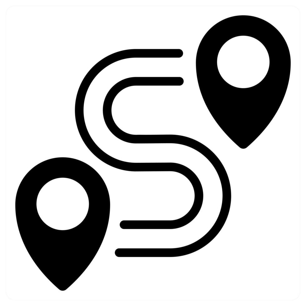 destination icon in black color vector
