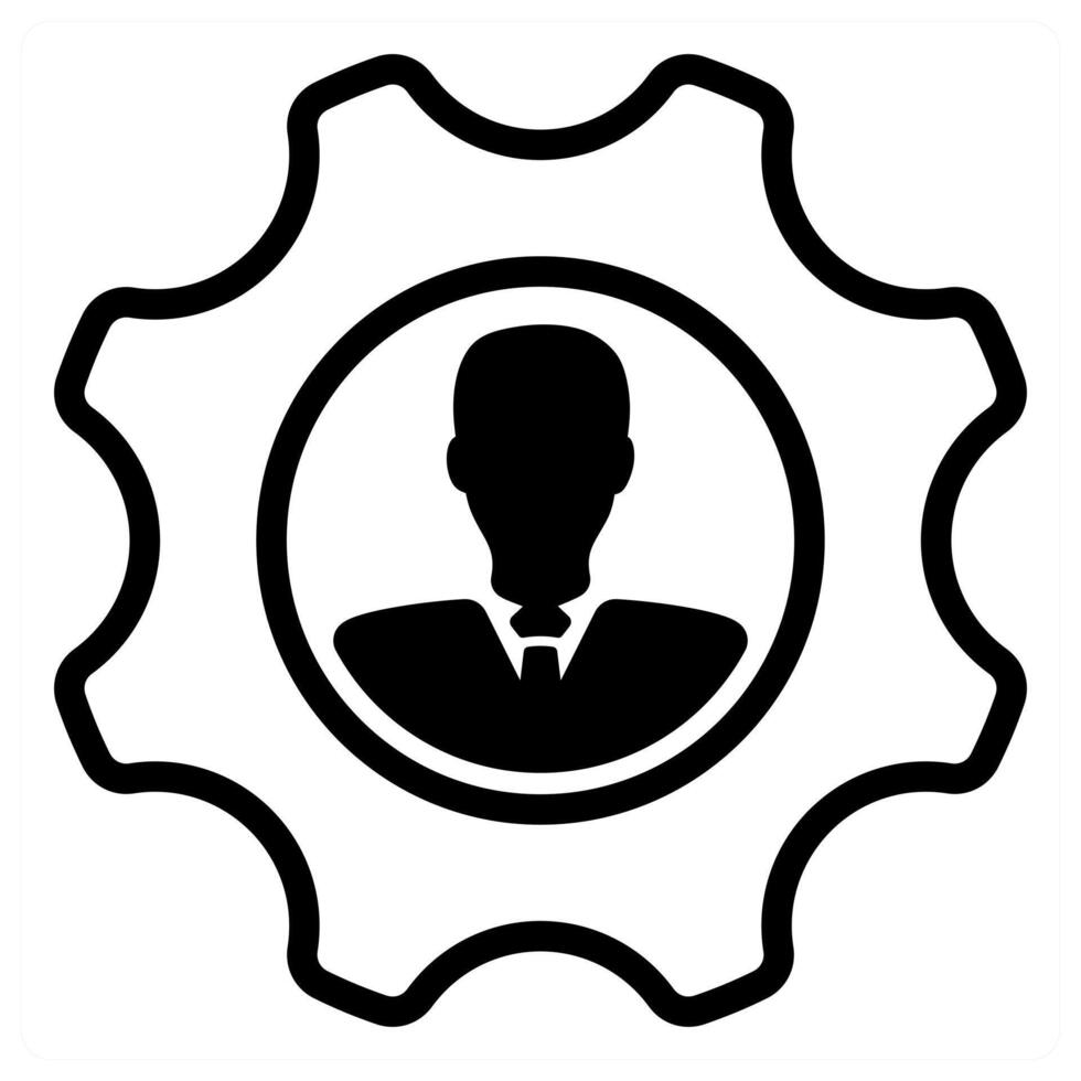 employee management icon in black color vector
