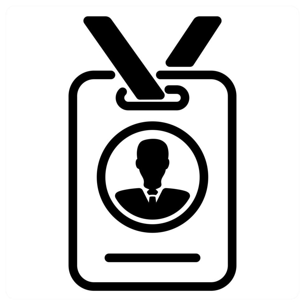 employee identity card icon in black color vector