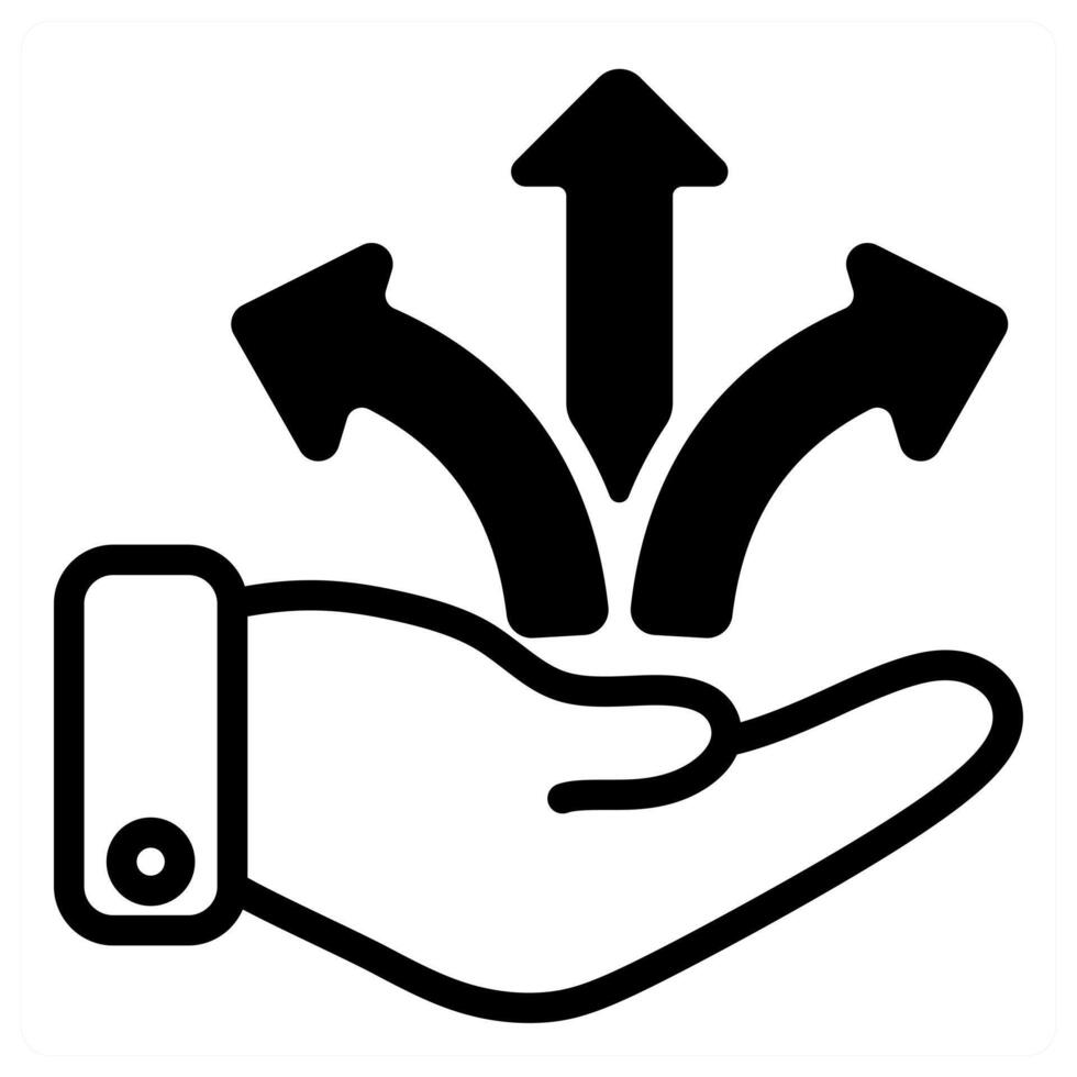 business direction icon in black color vector