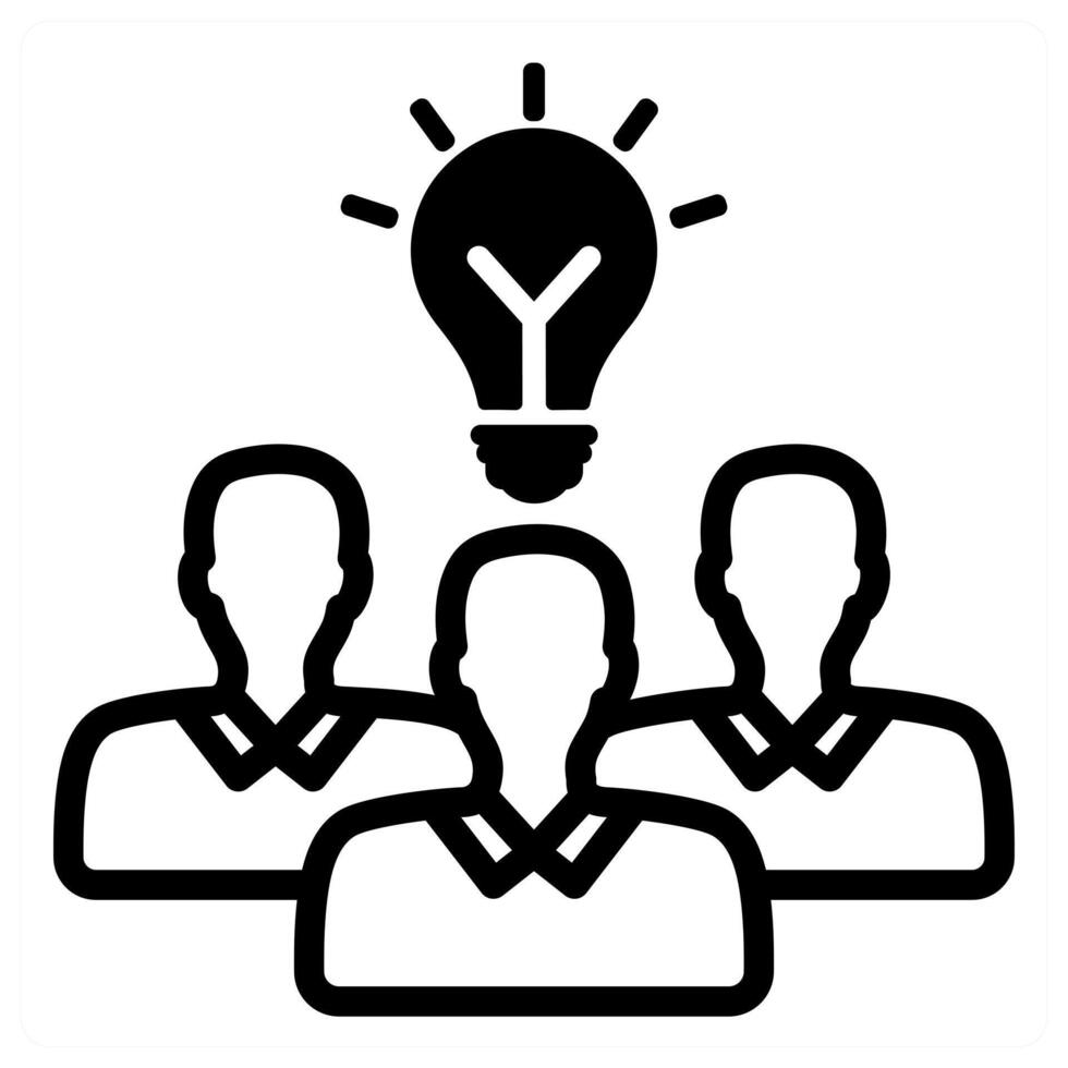 teamwork solution icon in black color vector