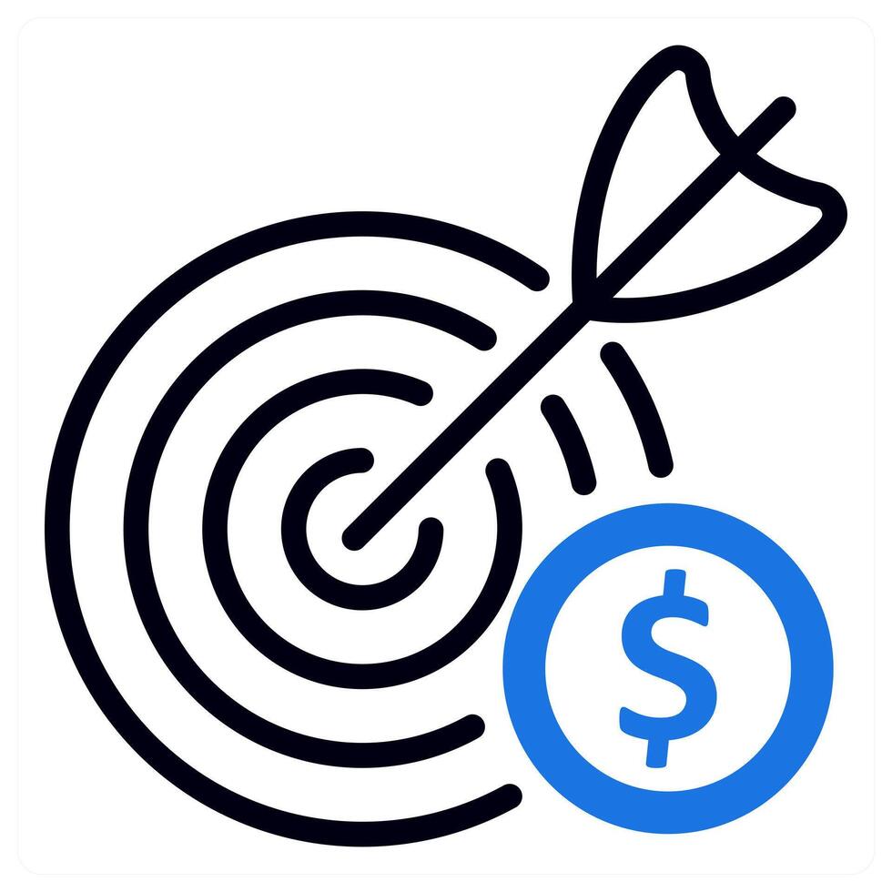 business target icon in blue color vector