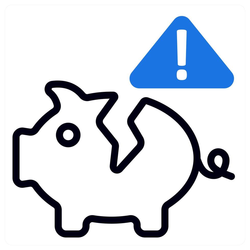 bankruptcy icon in blue color vector