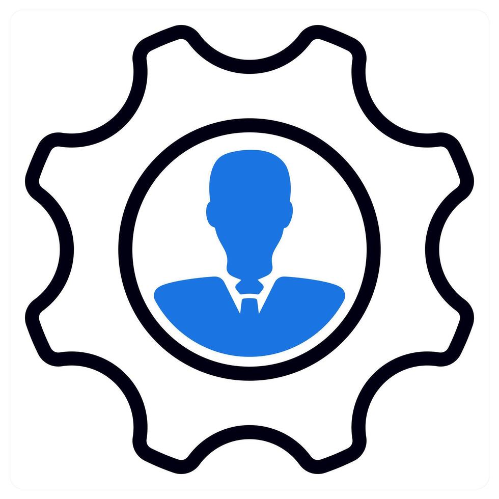 employee management icon in blue color vector