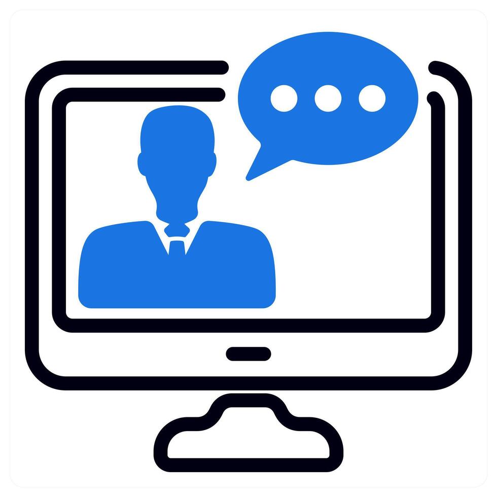 online consultation icon in blue color vector
