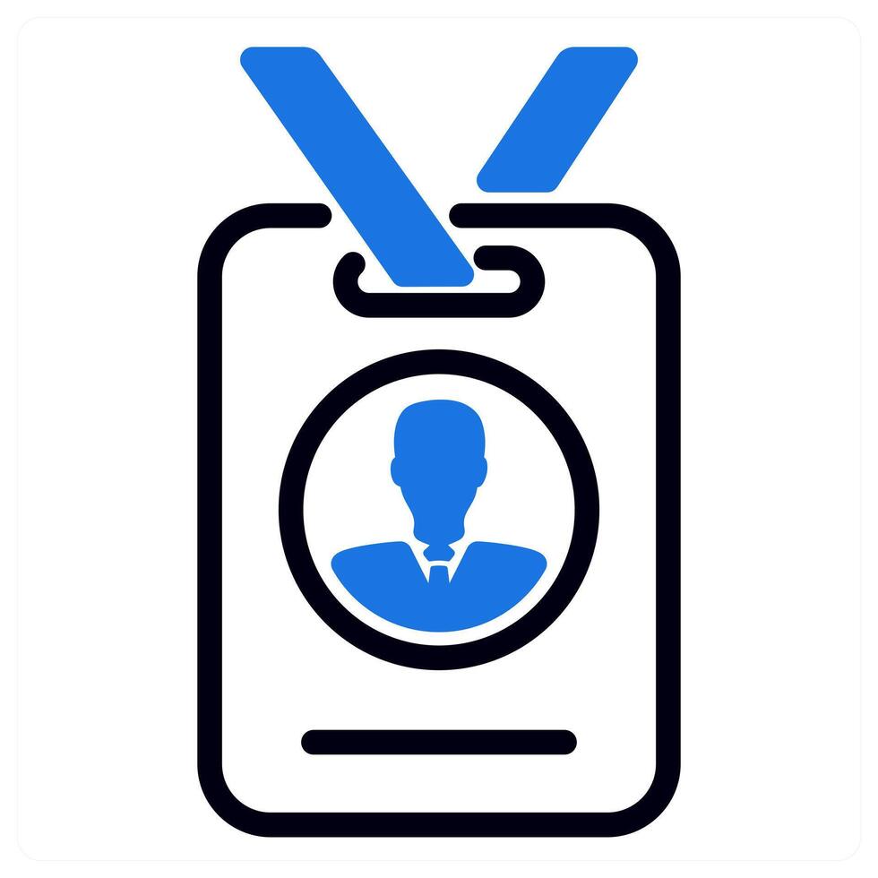 employee identity card icon in blue color vector