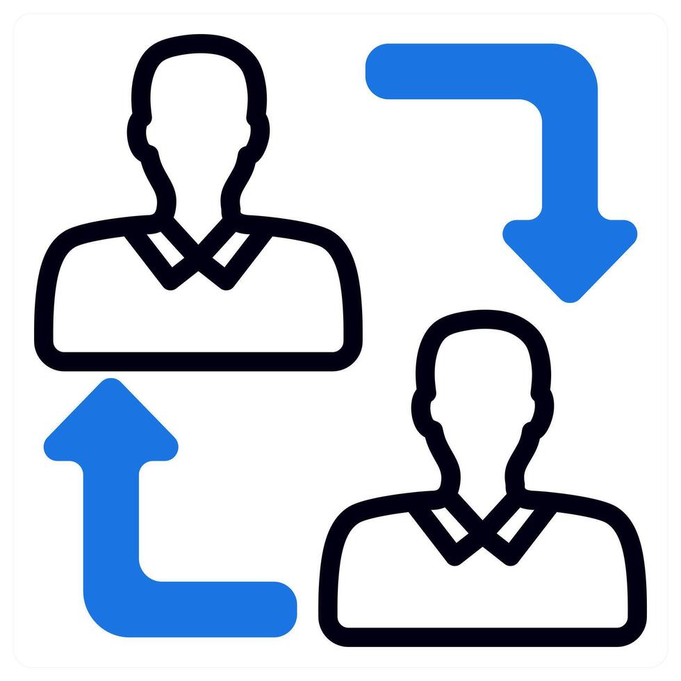 employee change icon in blue color vector