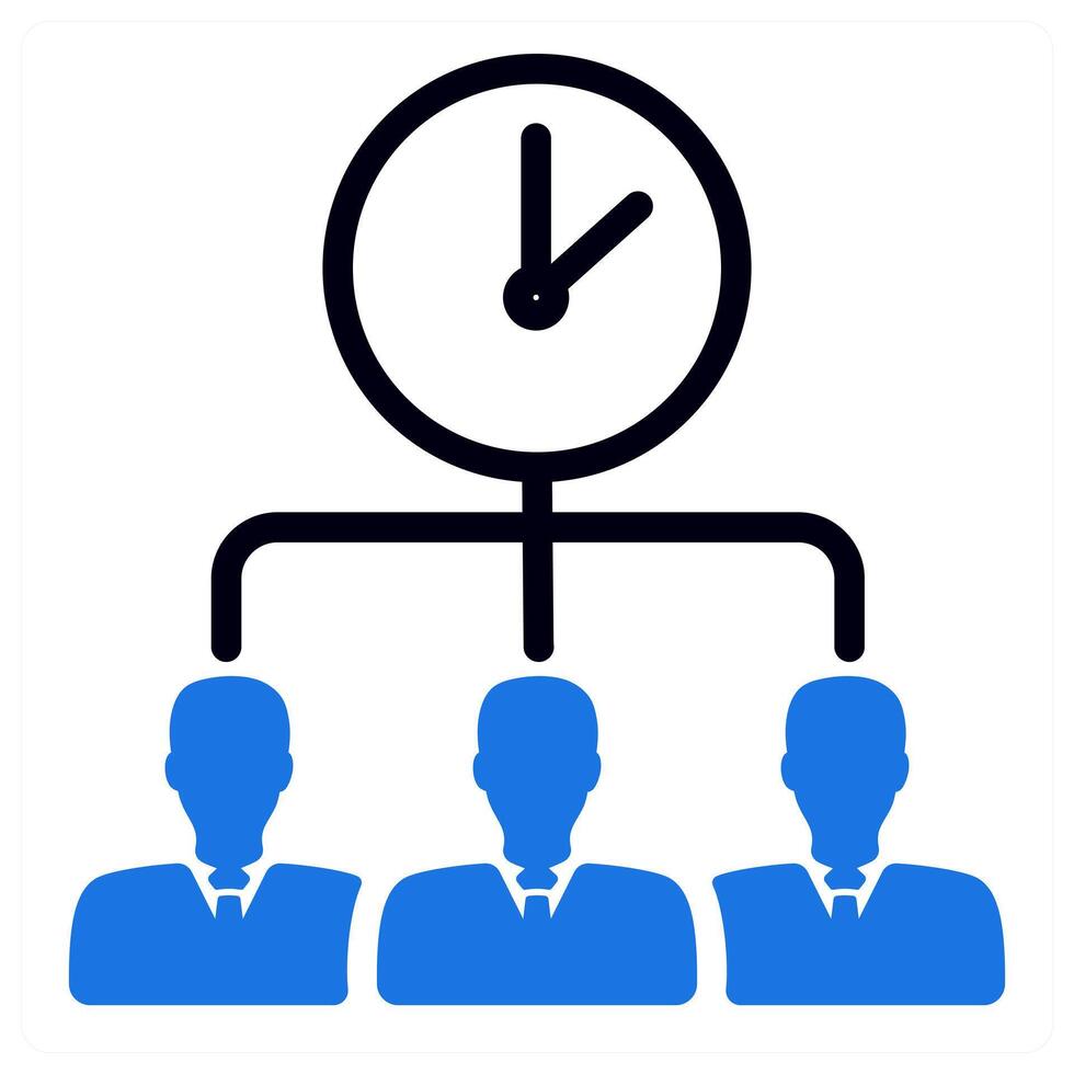 time sharing icon in blue color vector