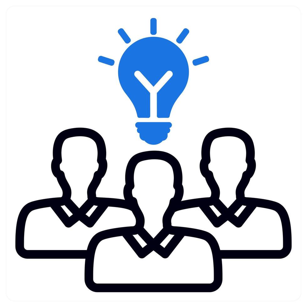 teamwork solution icon in blue color vector