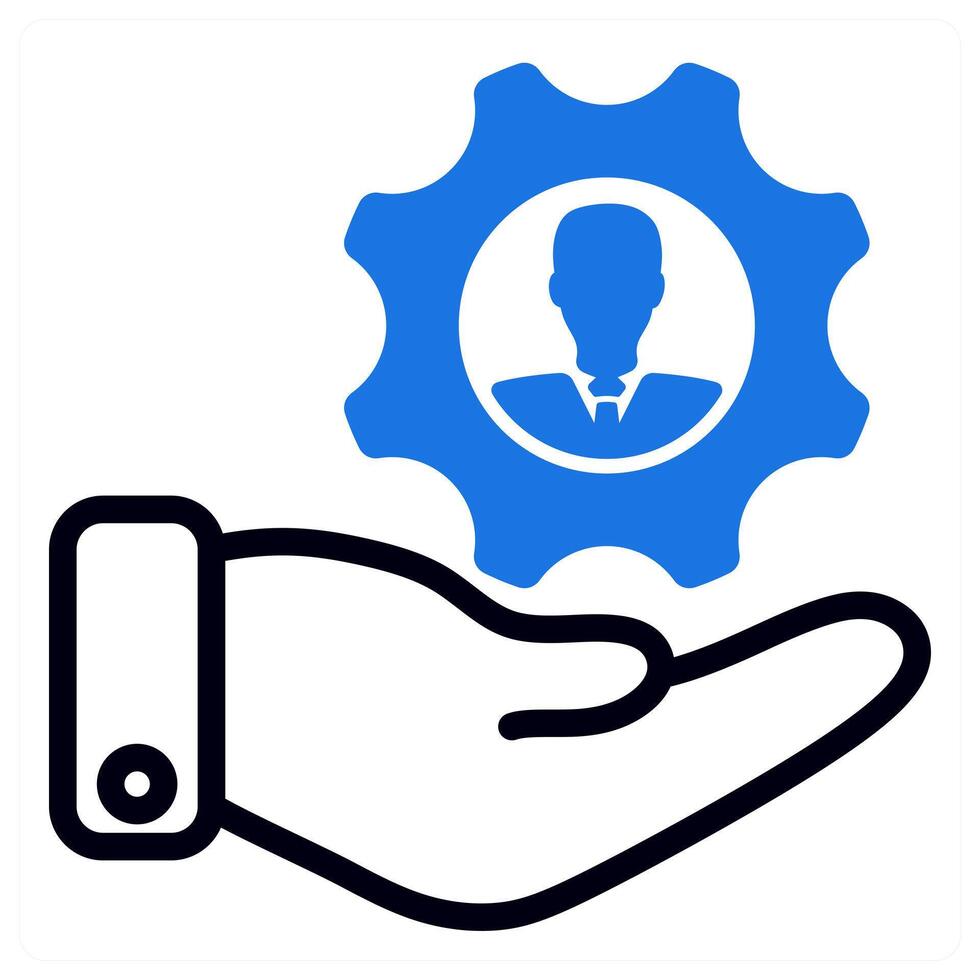 human resource management icon in blue color vector