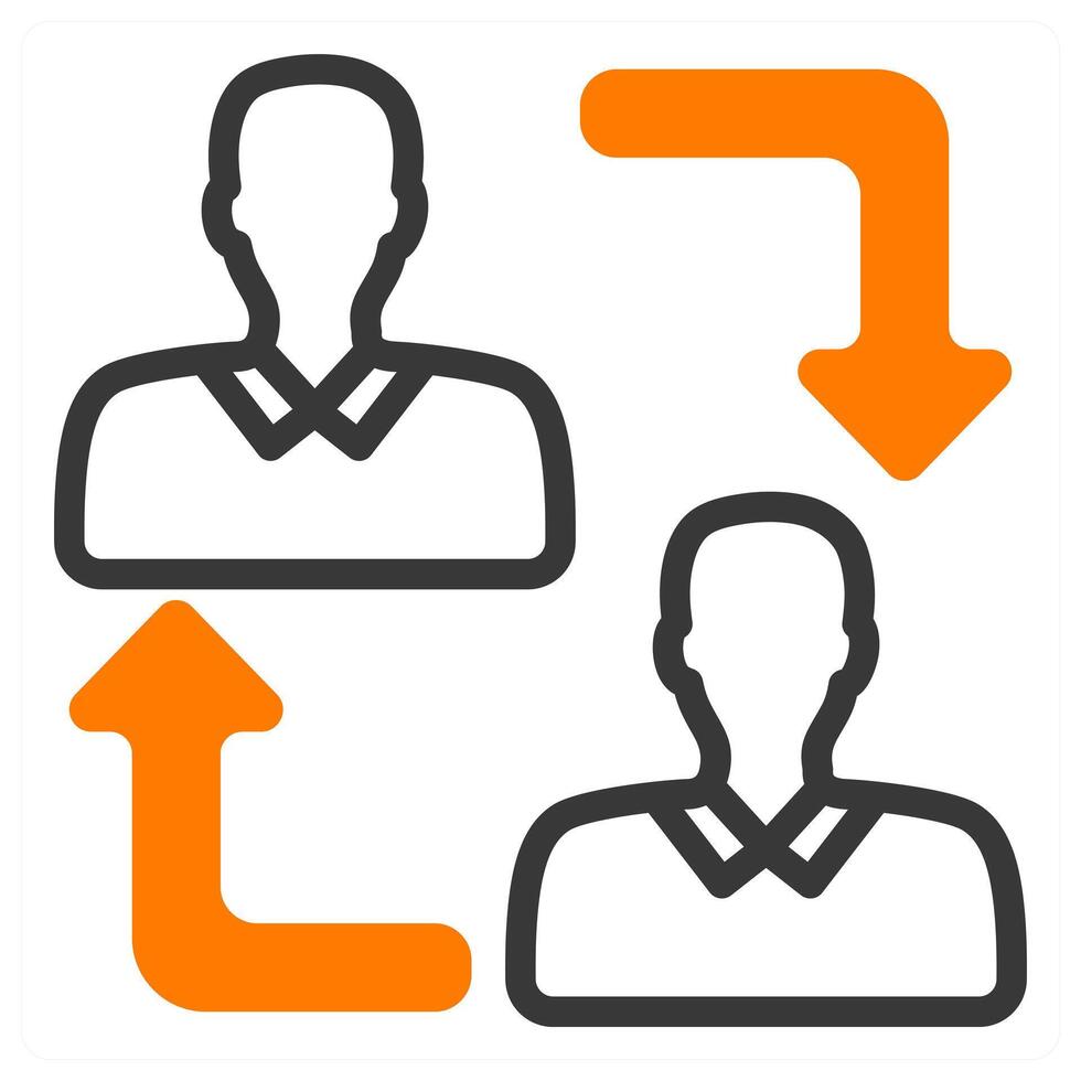 employee change icon in orange color vector