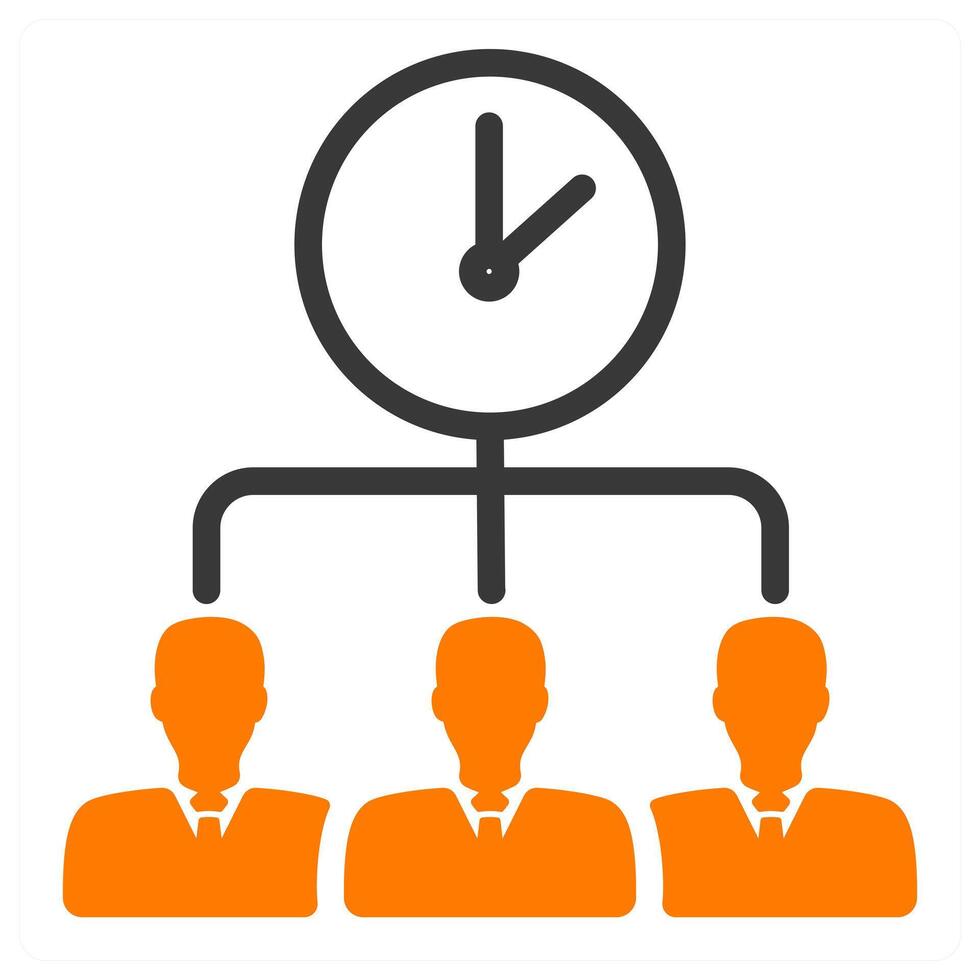 time sharing icon in orange color vector
